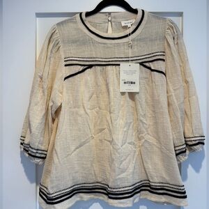 Bohme Cream Blouse with Black Detailing